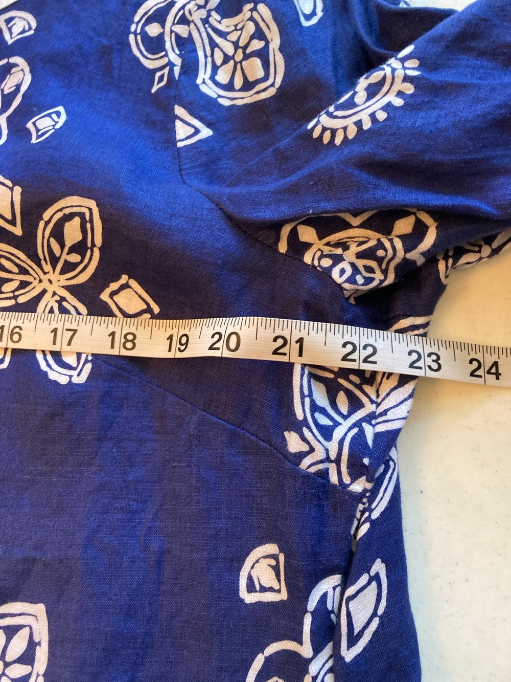 Sarah Spencer Navy and White Linen Tunic - Picture 6 of 8